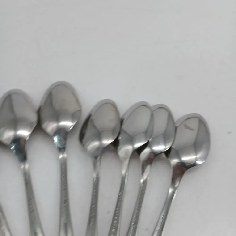 9X Spoons Vtg Rogers Bros. Youth Pattern Stainless Steel 4 Teaspoons 5 Table
